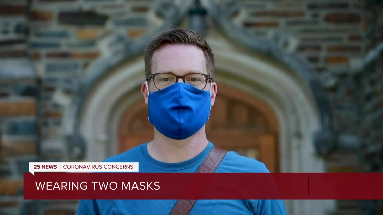 Wearing two face masks