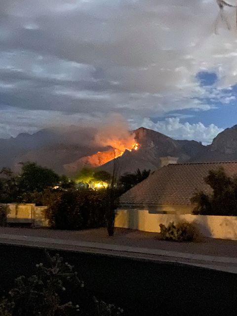 Crews battling brush fires near Pusch Ridge, Tortolita Mountains
