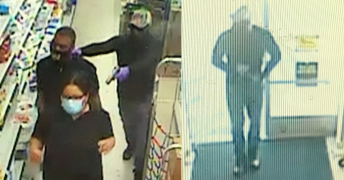 Surveillance photos show a robbery at the Family Dollar store on Iron Bridge Place Sunday, April 11, 2021. 