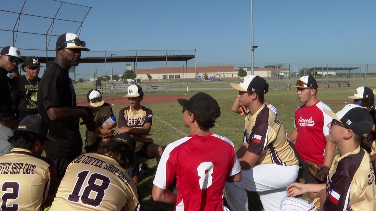 Baseball team preps on the diamond for a tournament.