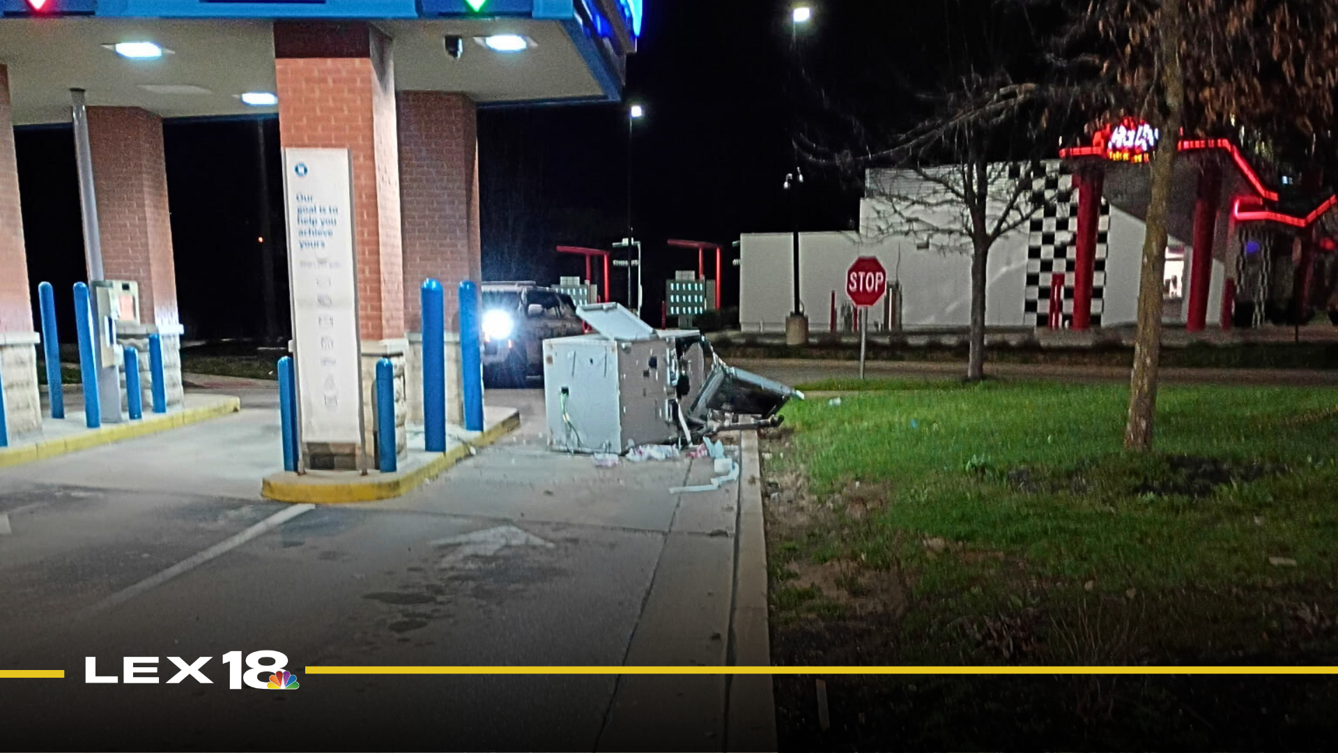 Vandalized Chase Bank ATM