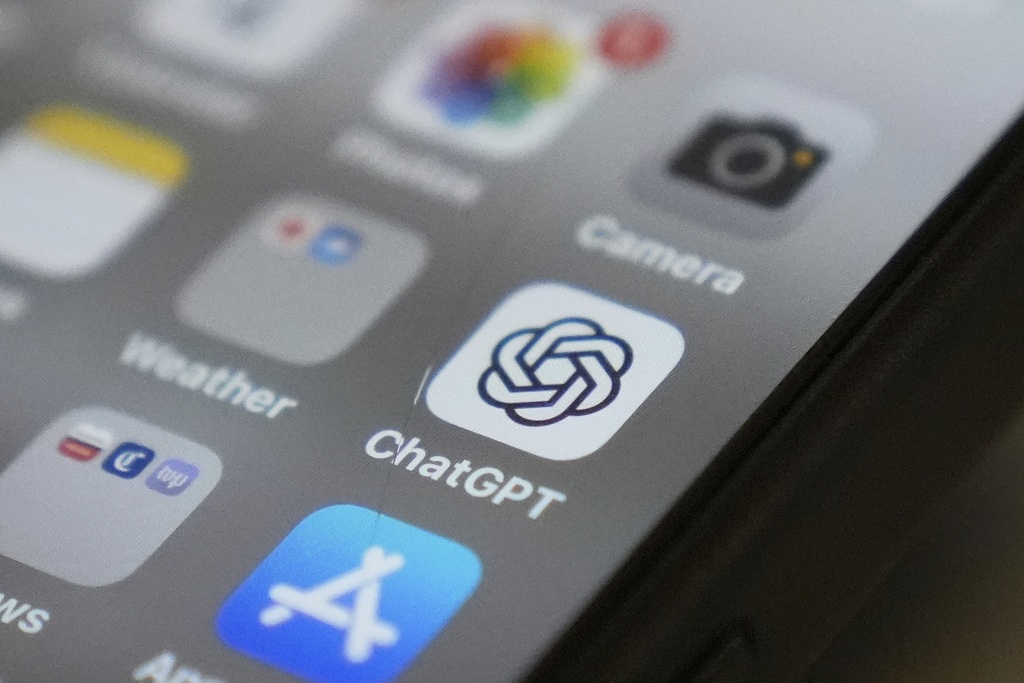 Chat GPT app icon is seen on a smartphone screen.