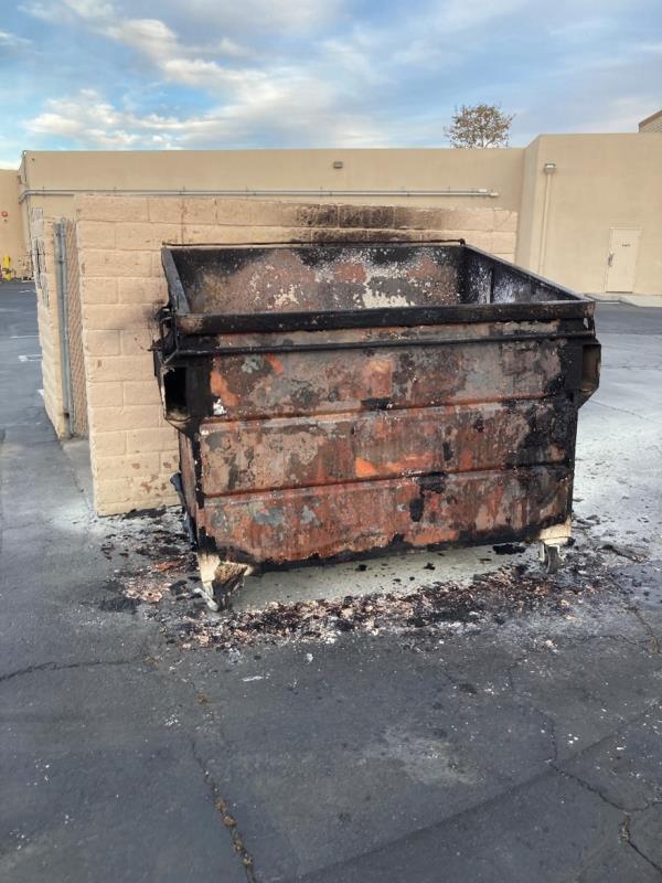 dumpster fire arson Fallbrook 