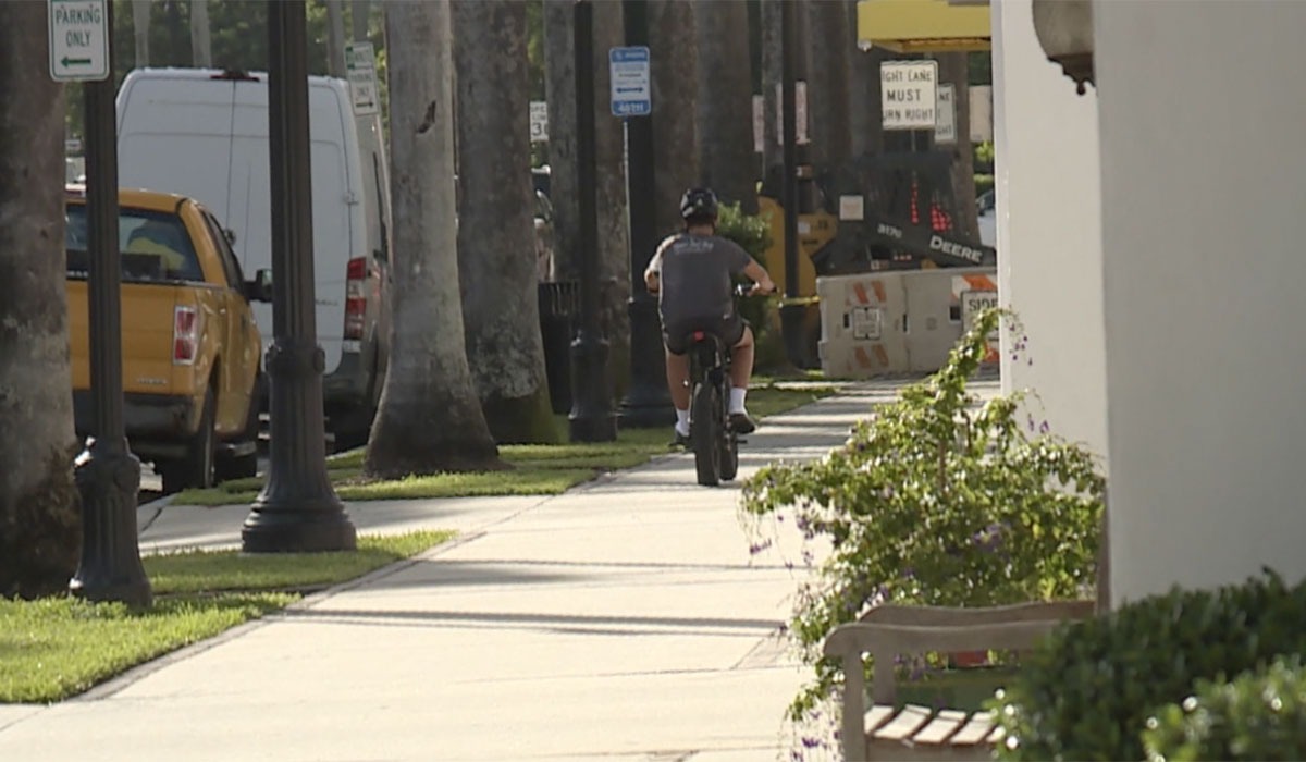 E-bike on sidewalk 