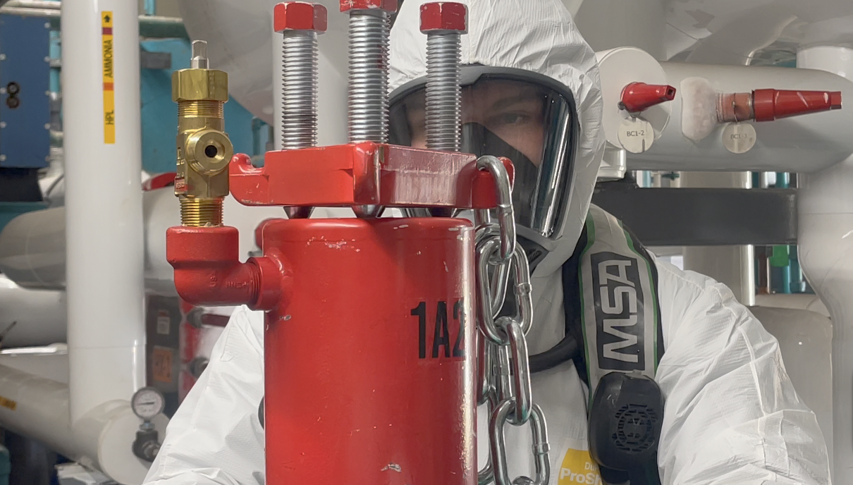 Emergency crews work inside the facility for HazMat training