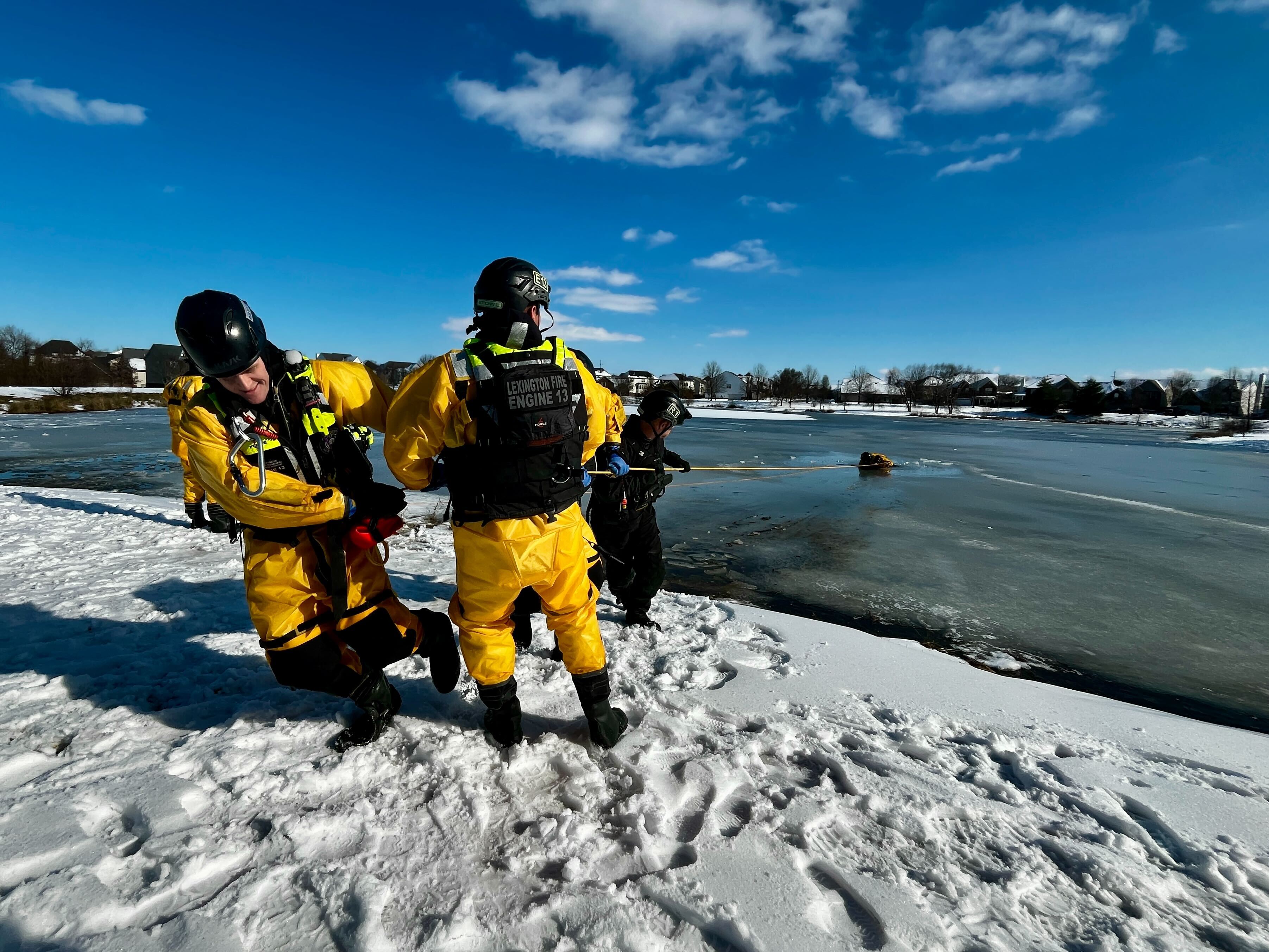Lexington Firefighter Ice Rescue