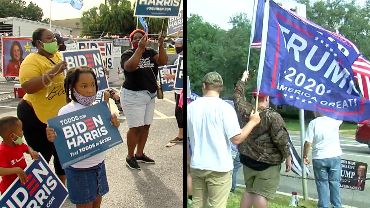 Biden supporters hold celebration while Trump supporters protest election results