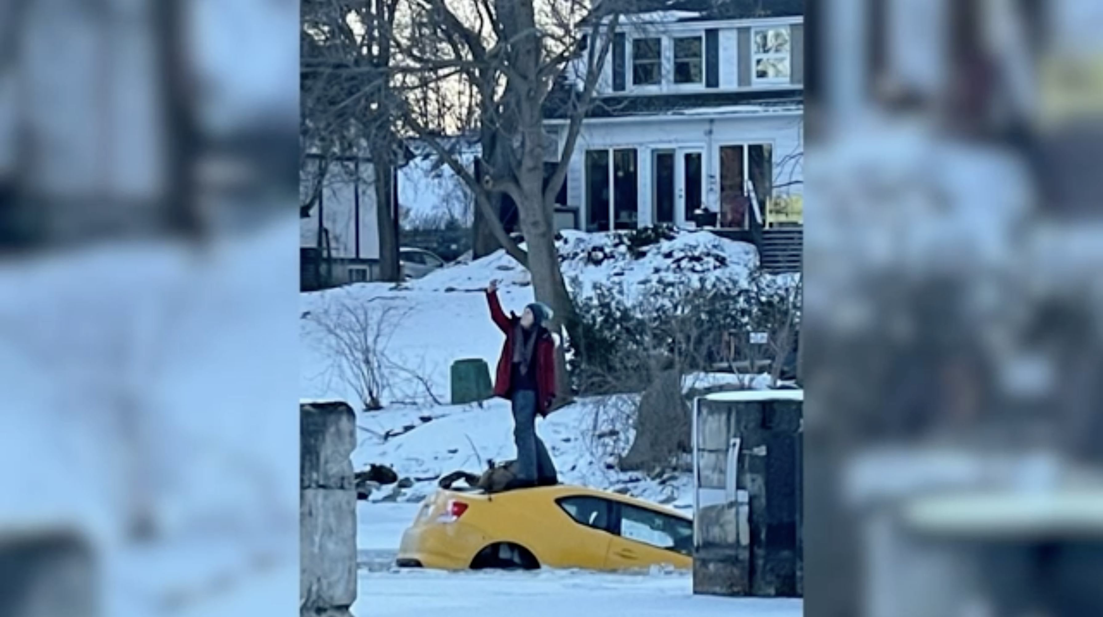 selfie sinking car