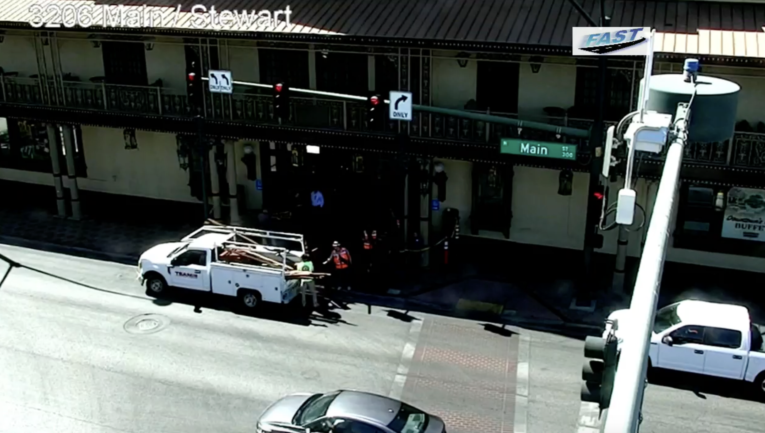 Truck crashes into building downtown 