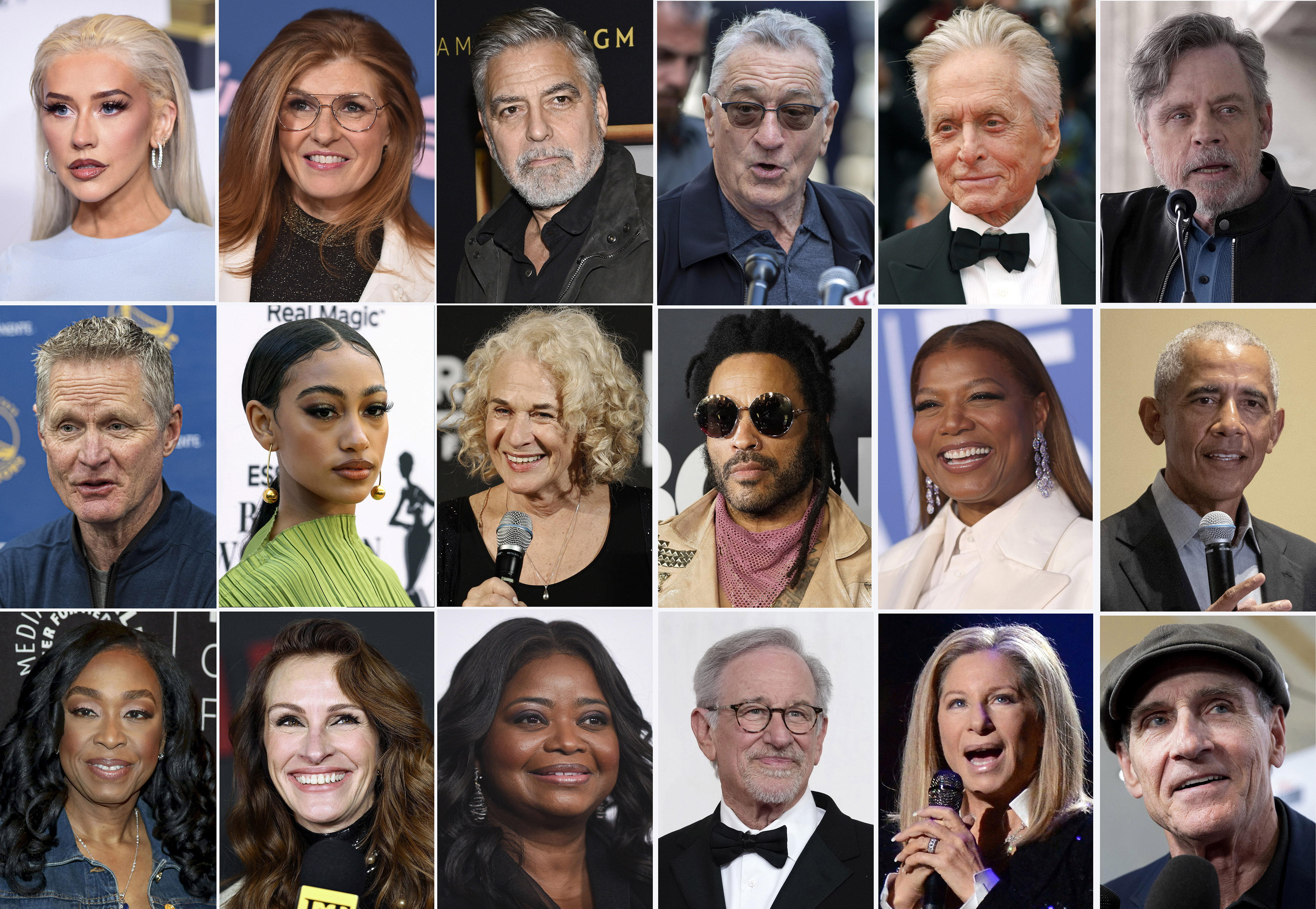 Hollywood celebrities back Biden