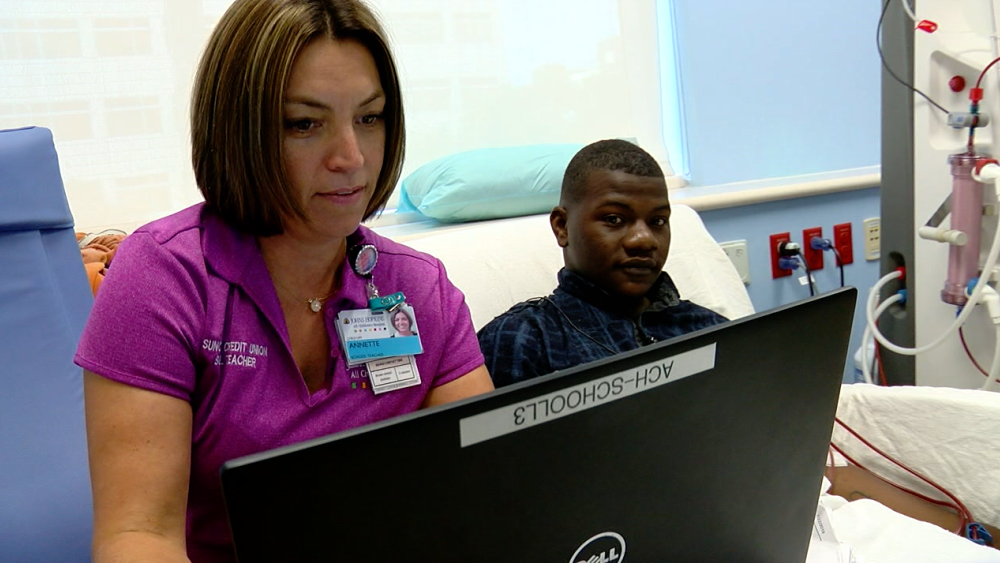 Annette Pagliaro and Desheko Jones at hospital