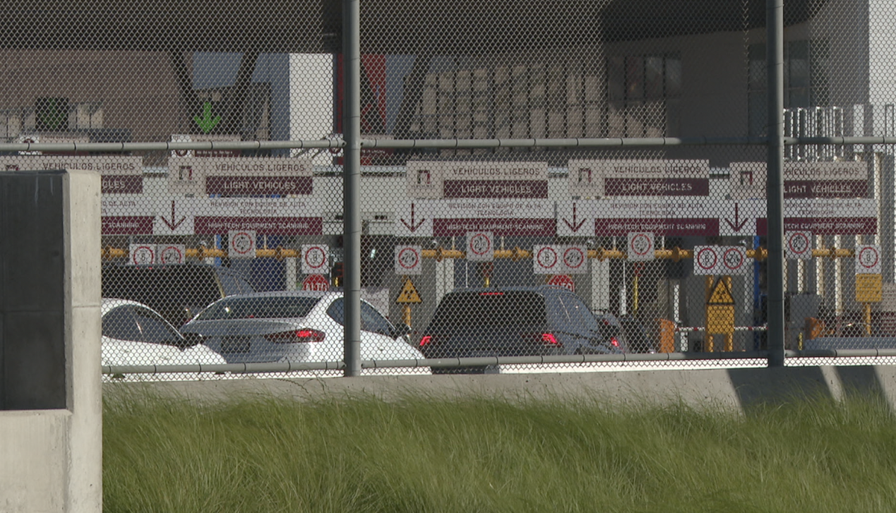 The traffic at the port of entry at San Ysidro. 