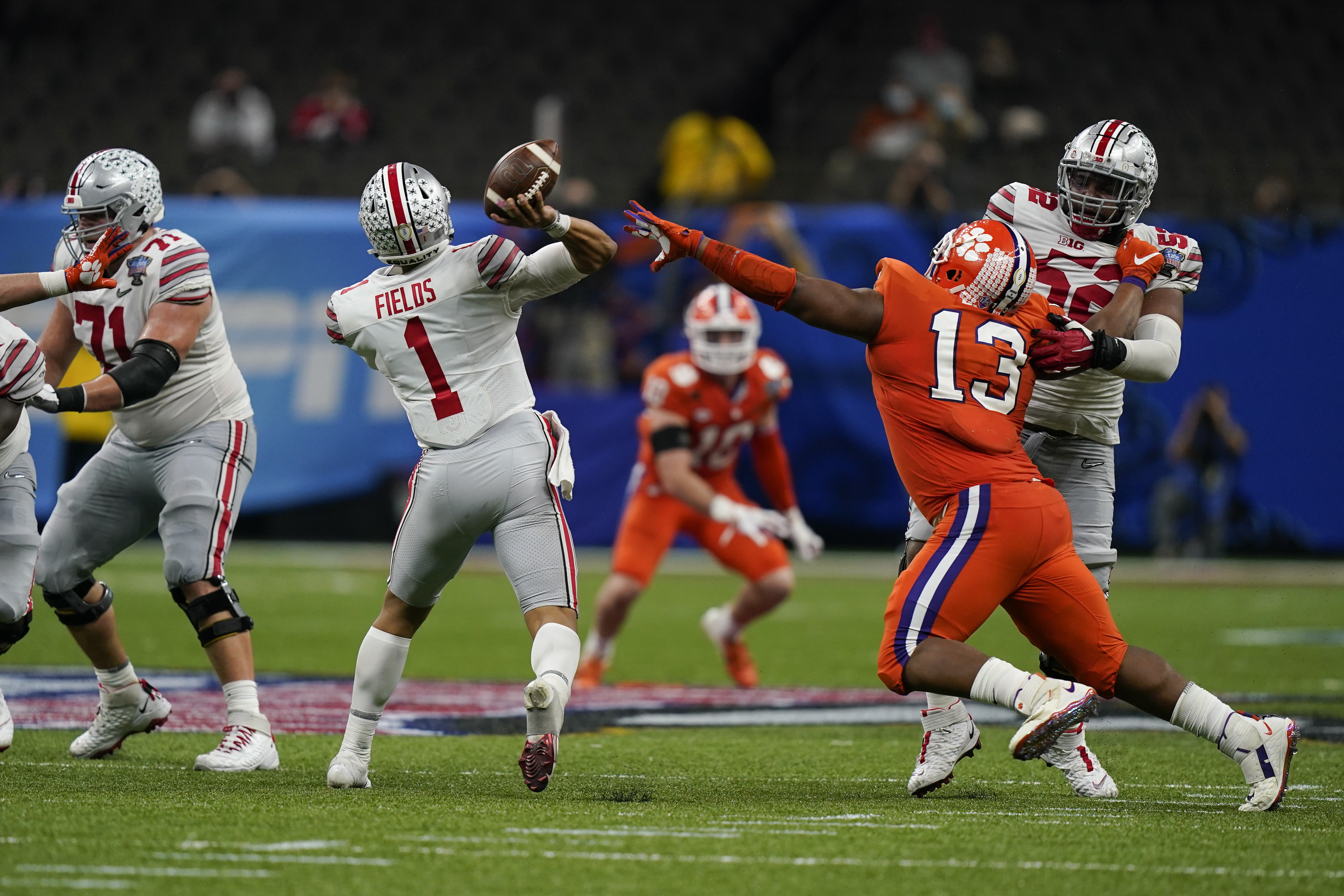 Ohio State Buckeyes QB Justin Fields vs. Clemson Tigers in College Football Playoff semifinal at Sugar Bowl
