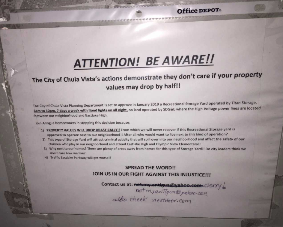 Residents fight Chula Vista storage facility