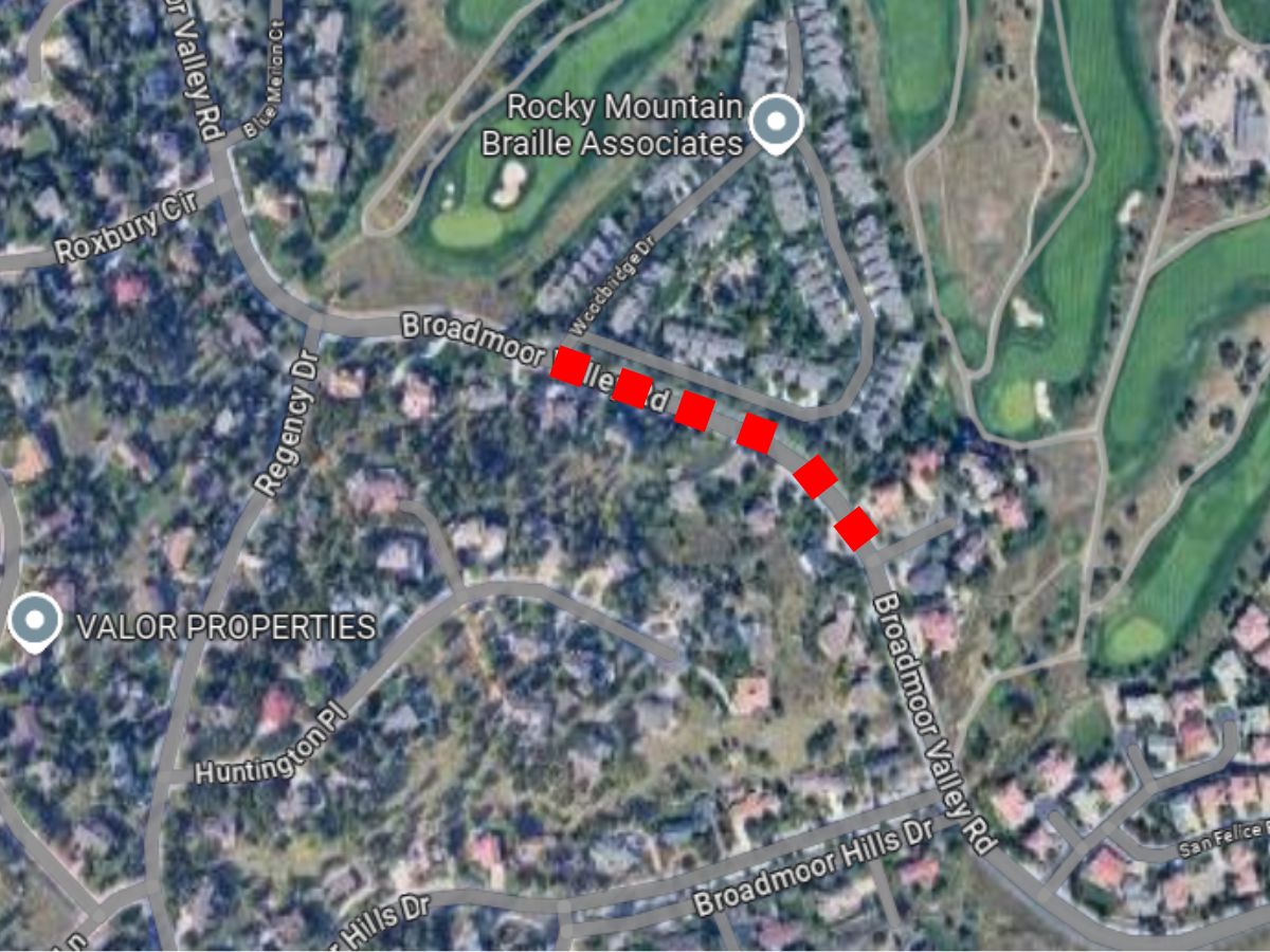 Broadmoor Valley Road Closure