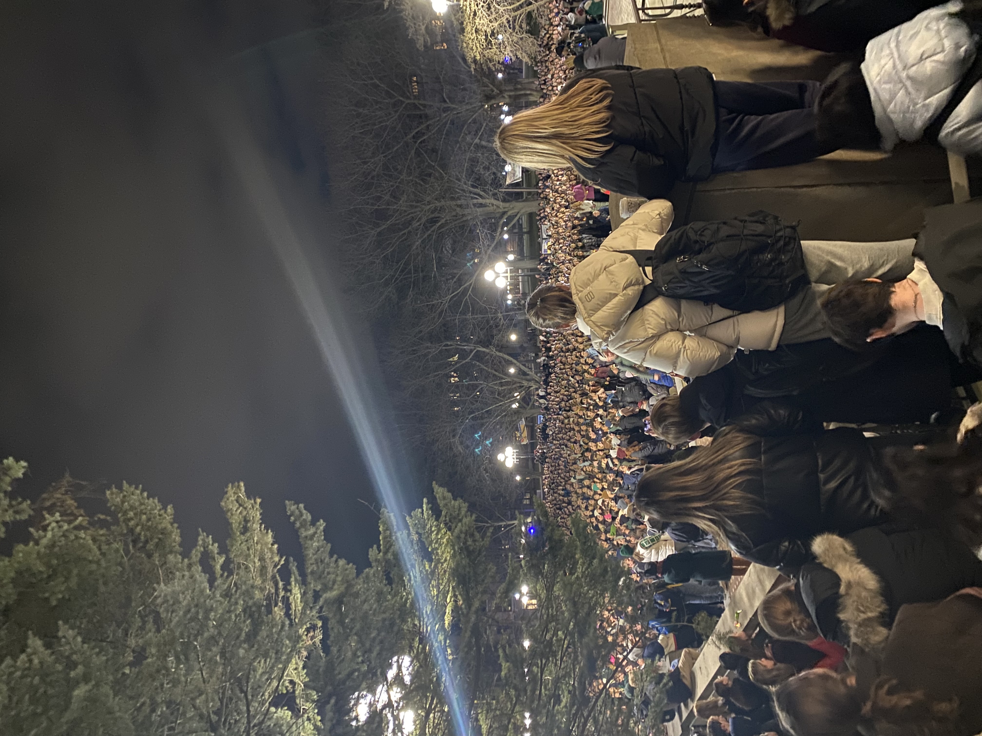 Students gather on the Diag
