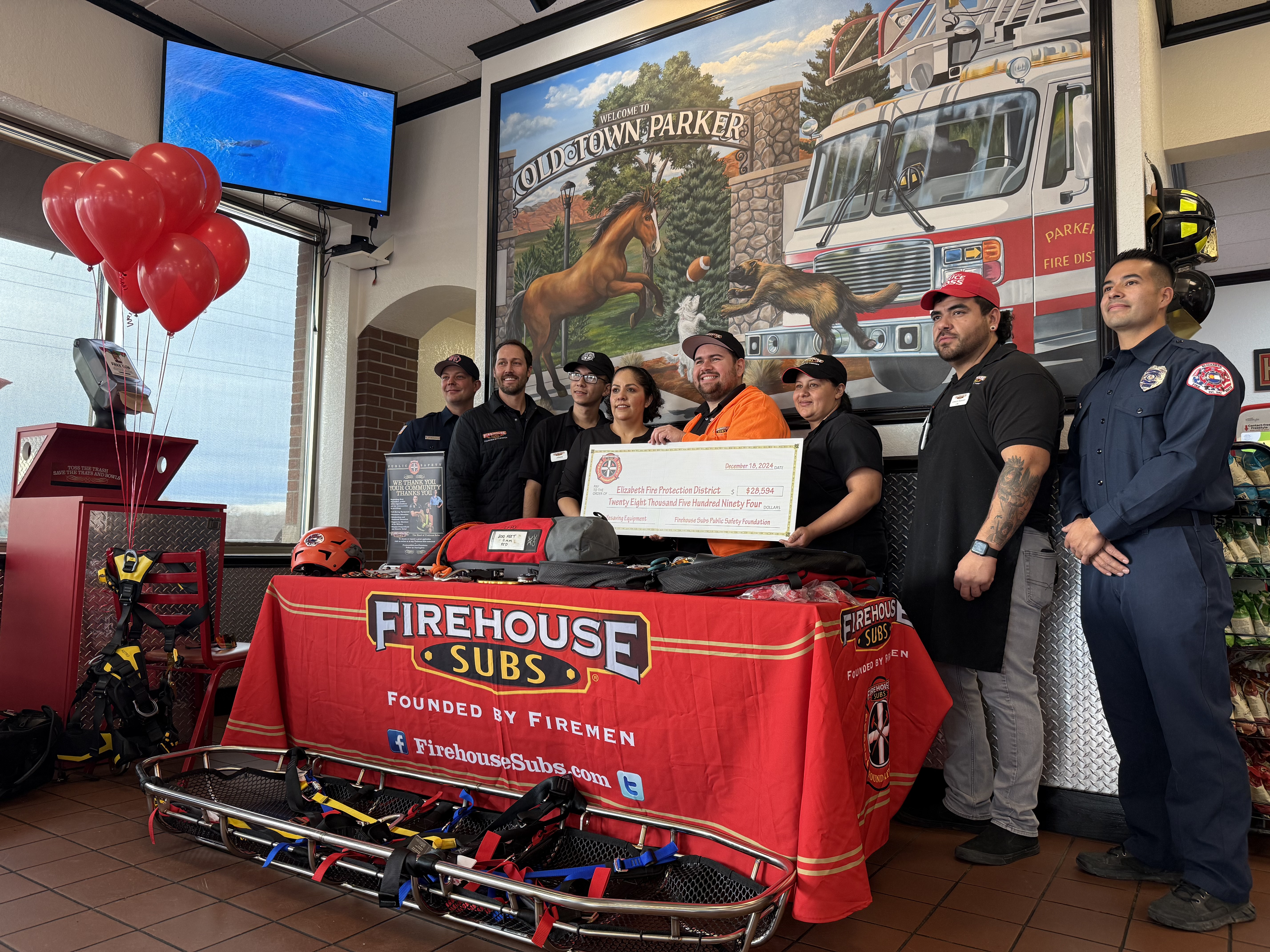 Elizabeth Fire received a $28,000 grant for rope equipment from the Firehouse Subs Foundation.