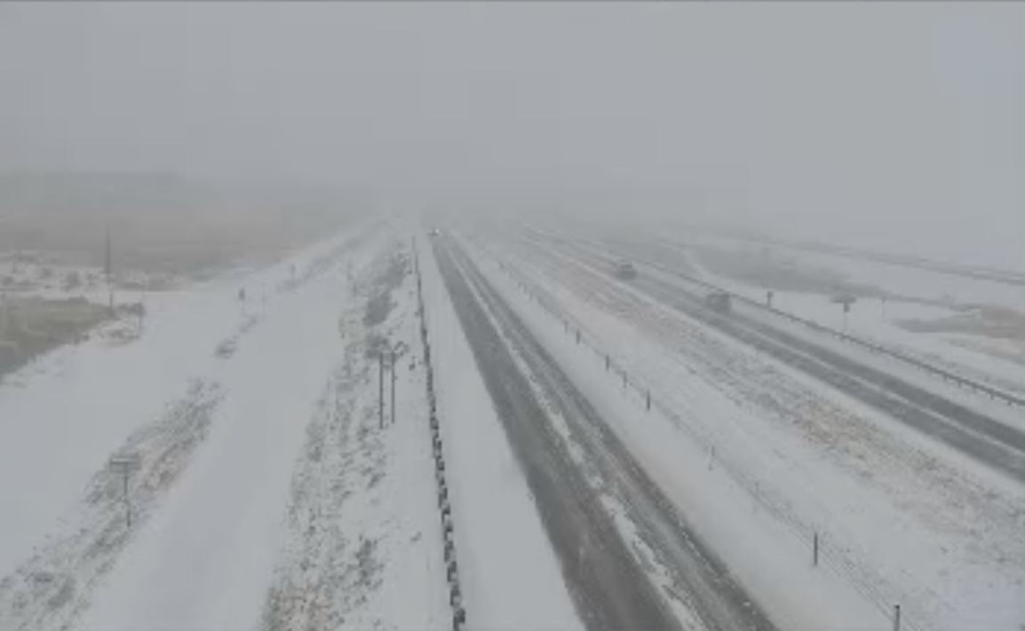 Snow along I-25 at Wigwam in between Colorado Springs and Pueblo
