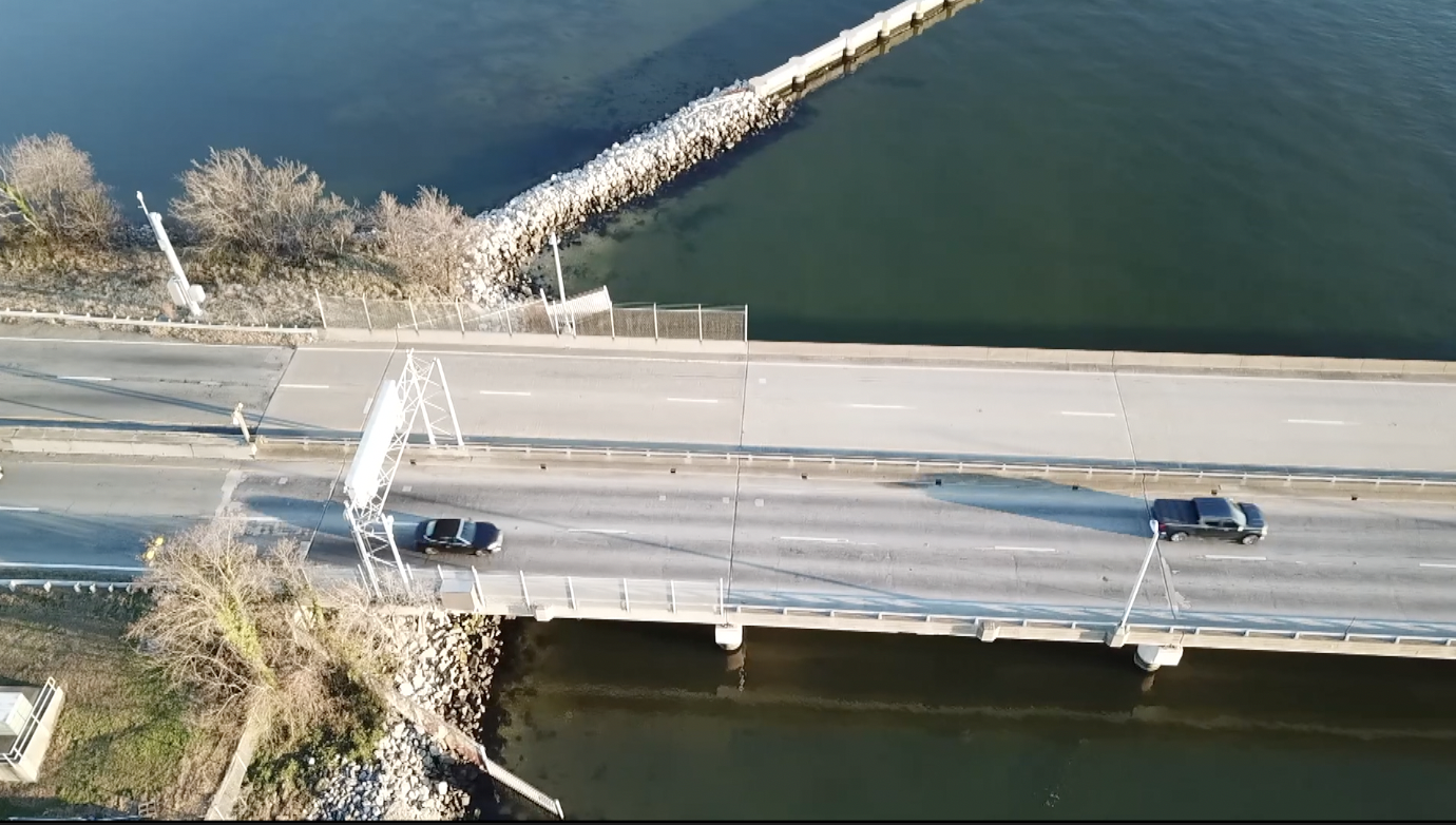 James River Bridge aerial view
