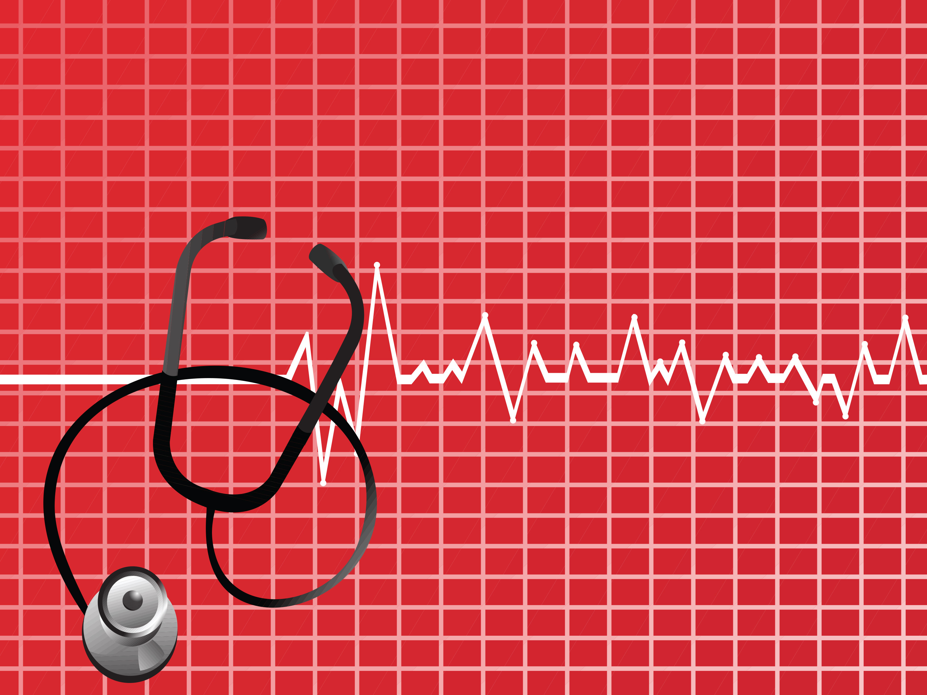 Heart disease and red and stethoscope 