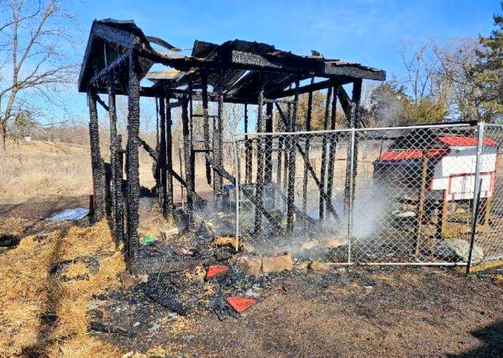 Coop consumed by flames 