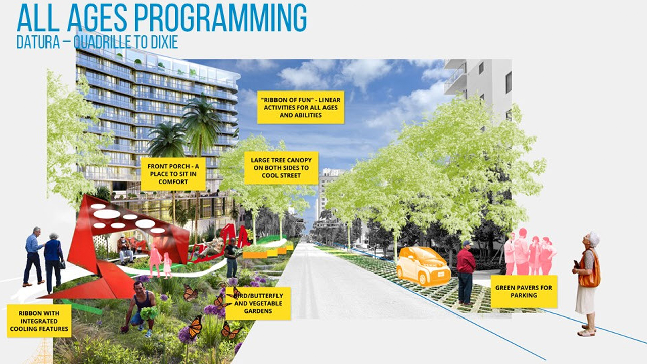 Datura and Evernia Streetscape Improvement project artist rendering