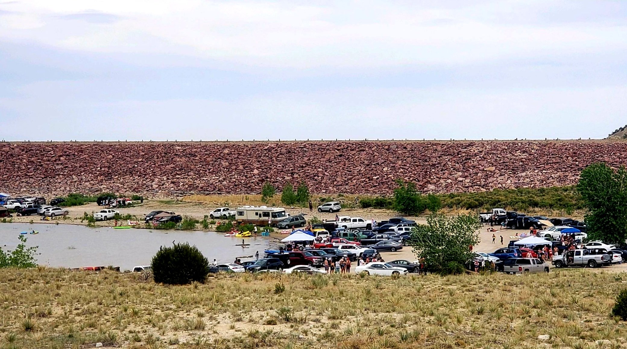 A crowded Lake Pueblo State Park