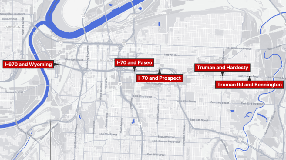 Police in Kansas City searching for suspect wanted in string of shootings Tuesday night