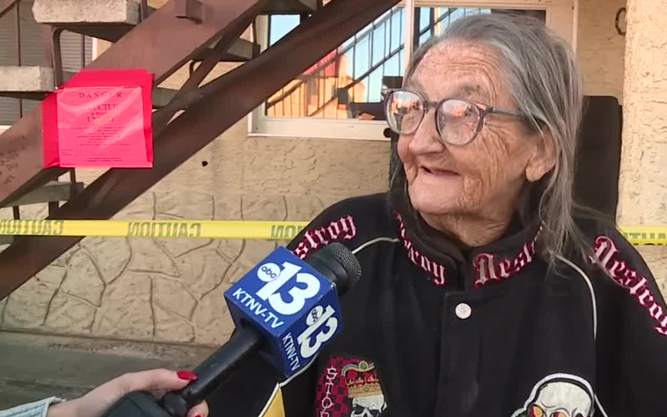 People in the area react to the building's collapse. This woman noted as saying "nothing lasts forever."