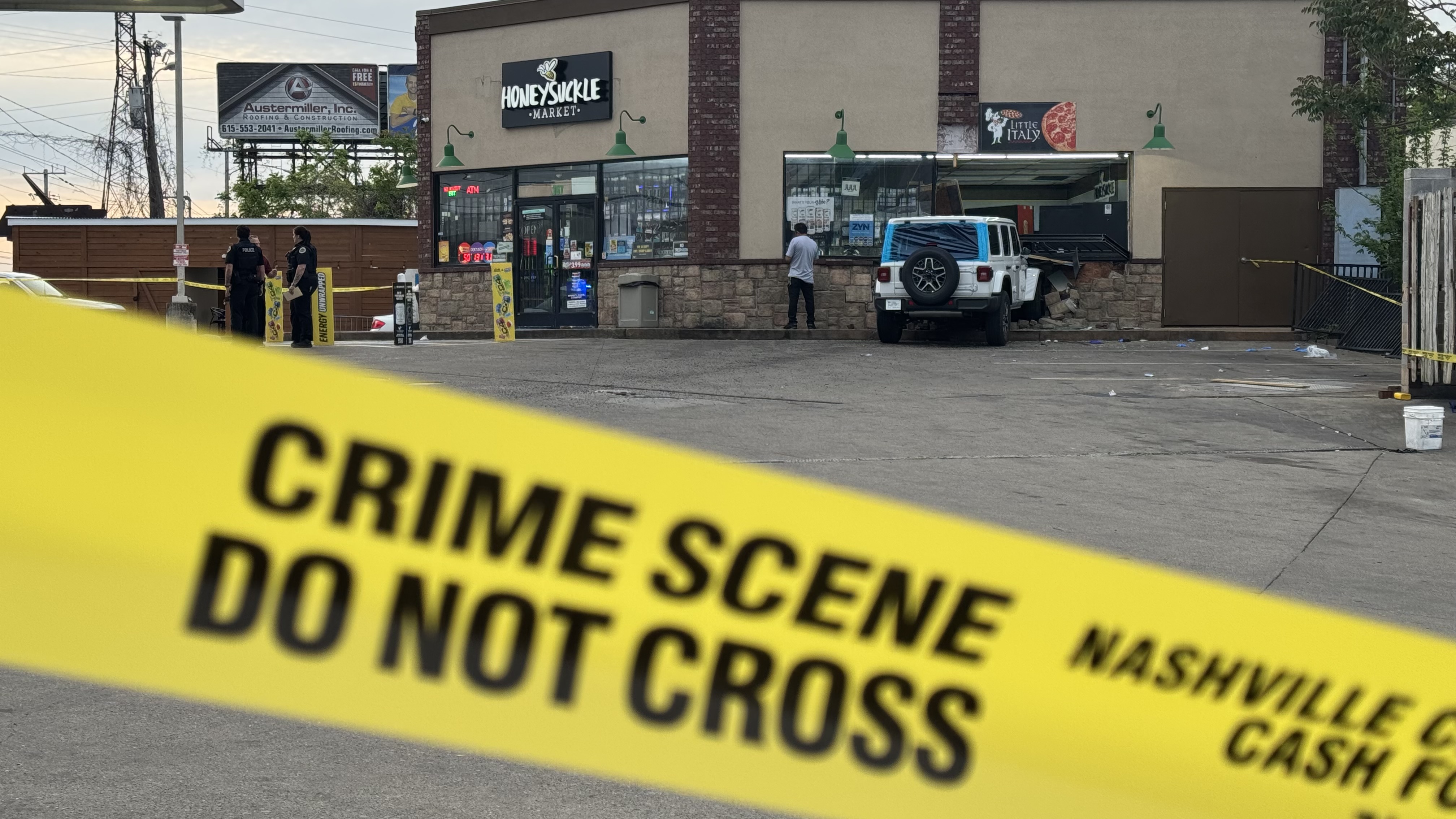Shooting and Jeep into Honeysuckle gas station