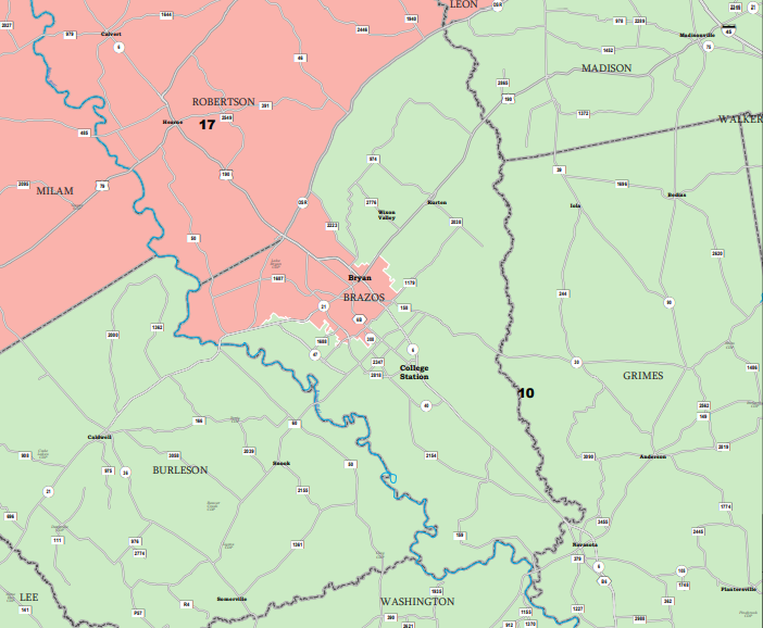 Brazos County proposed congressional redistricting ( Texas Legislative Council)