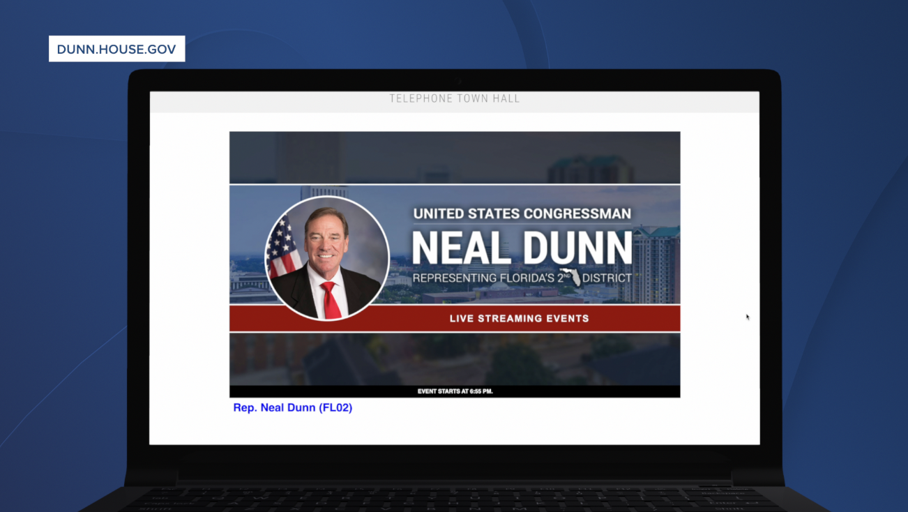Congressman Neal Dunn held a telephone town hall Monday night