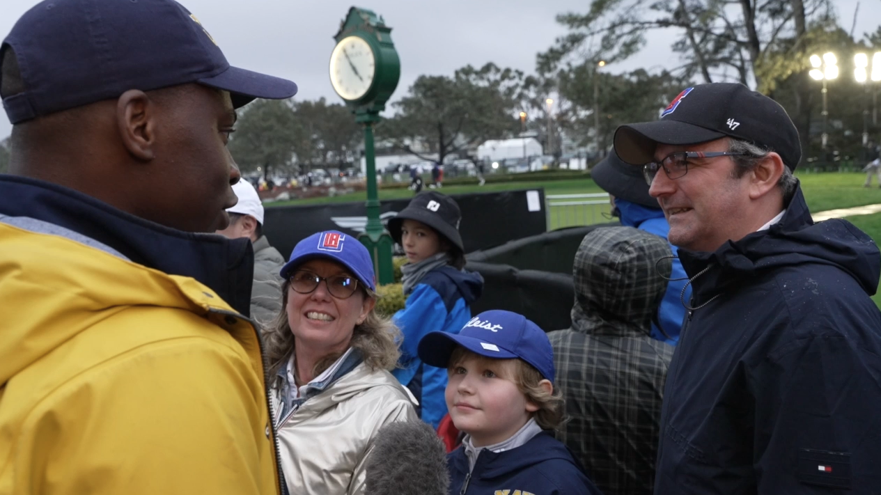wale interviews golf fans at genesis invitational