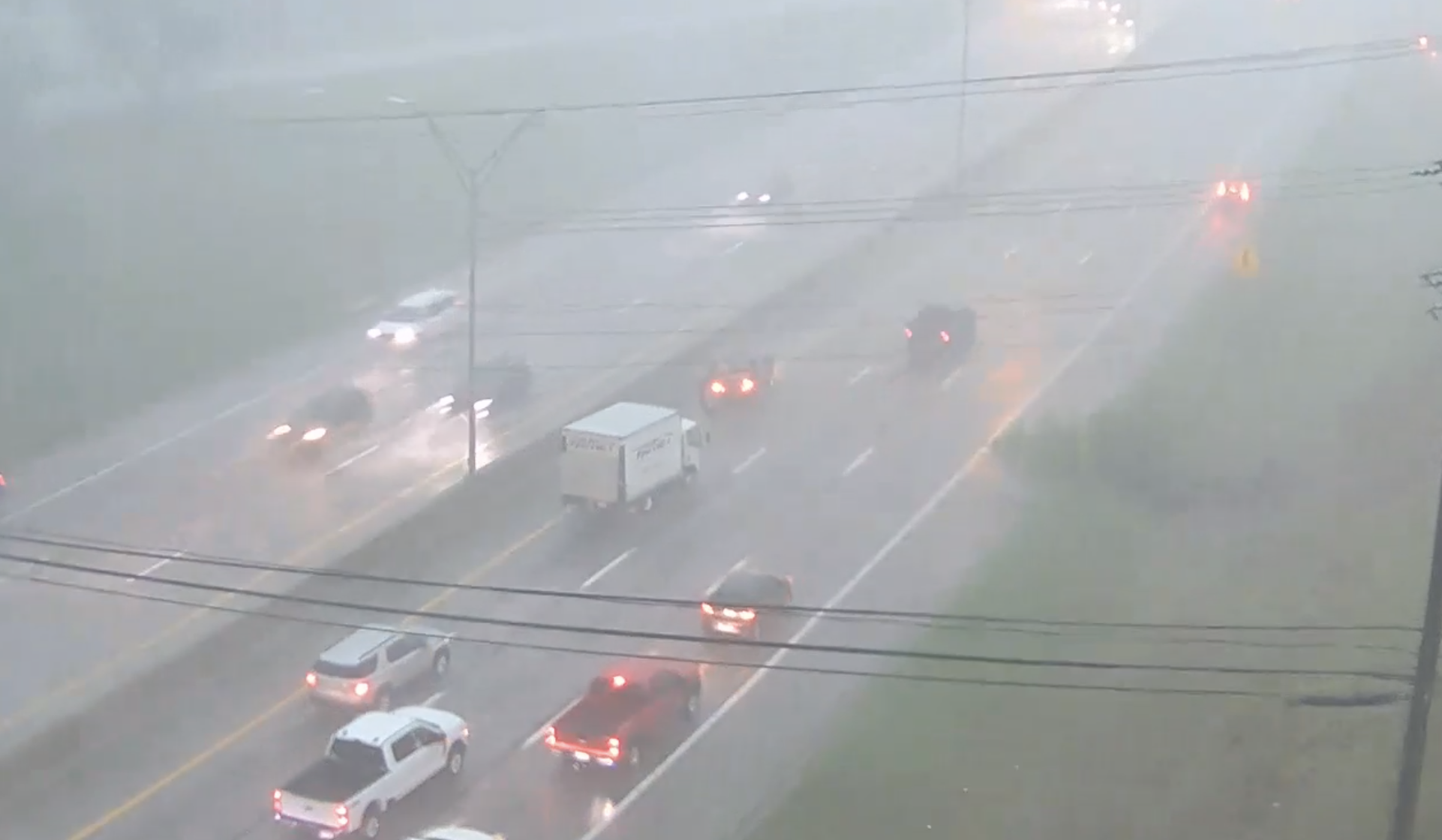Video of car blown across highway