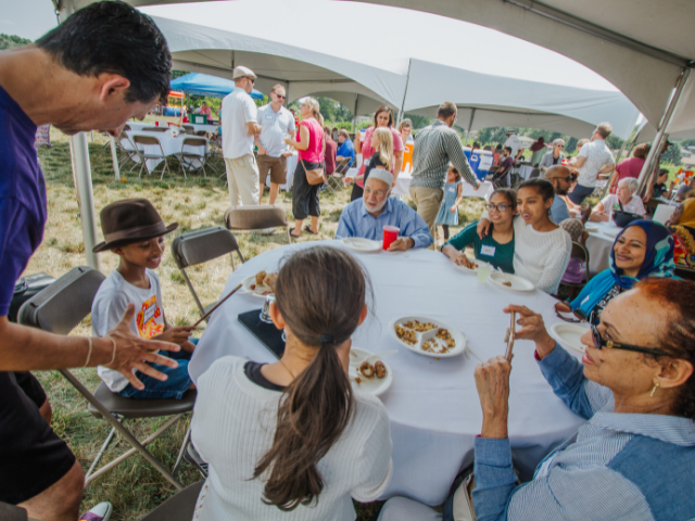 Tri-faith picnic on the commons