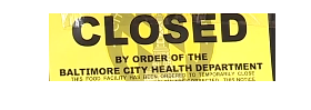"Closed" sign from health department