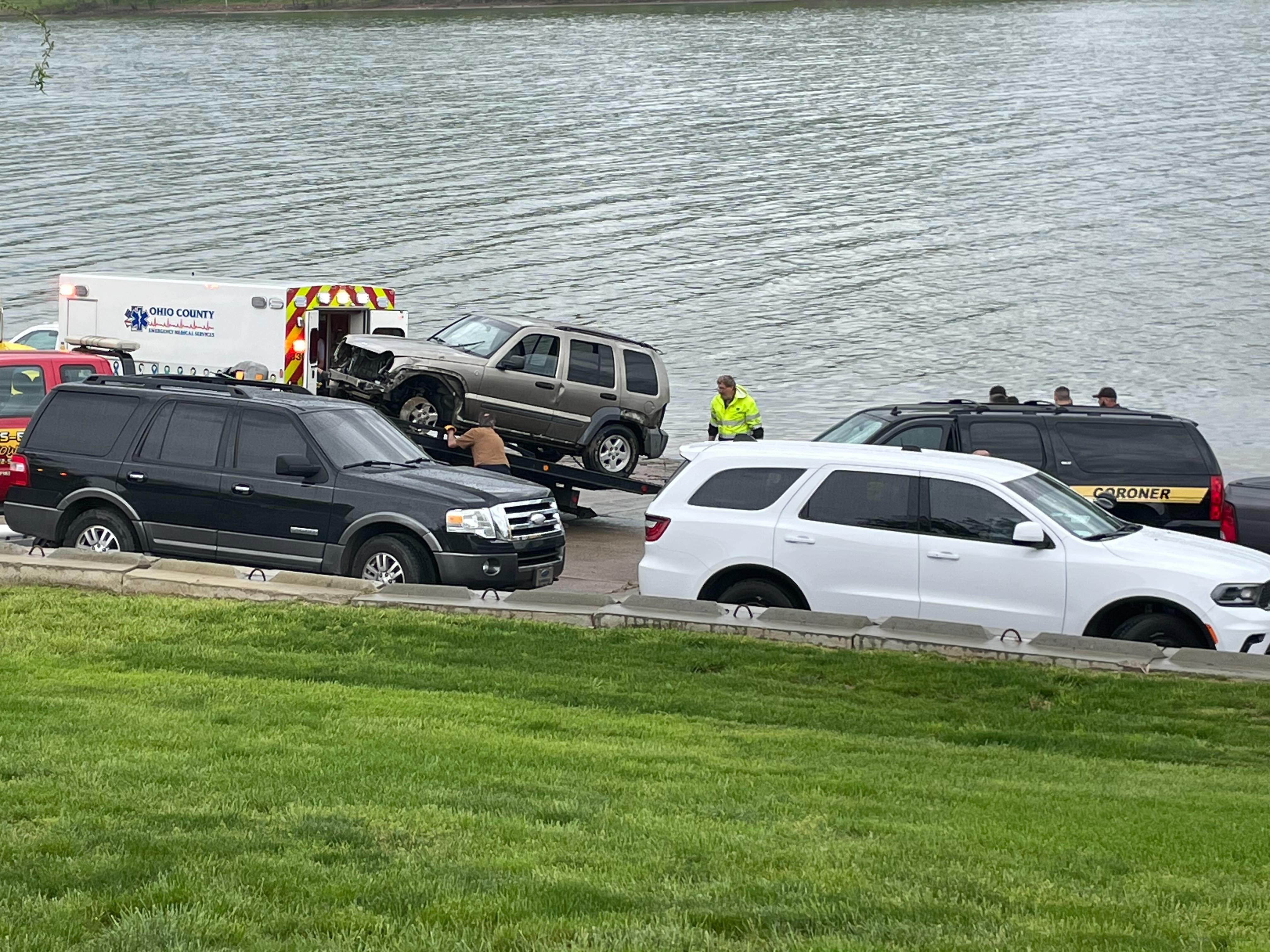 Car Towed Out Of Ohio River Rising Sun