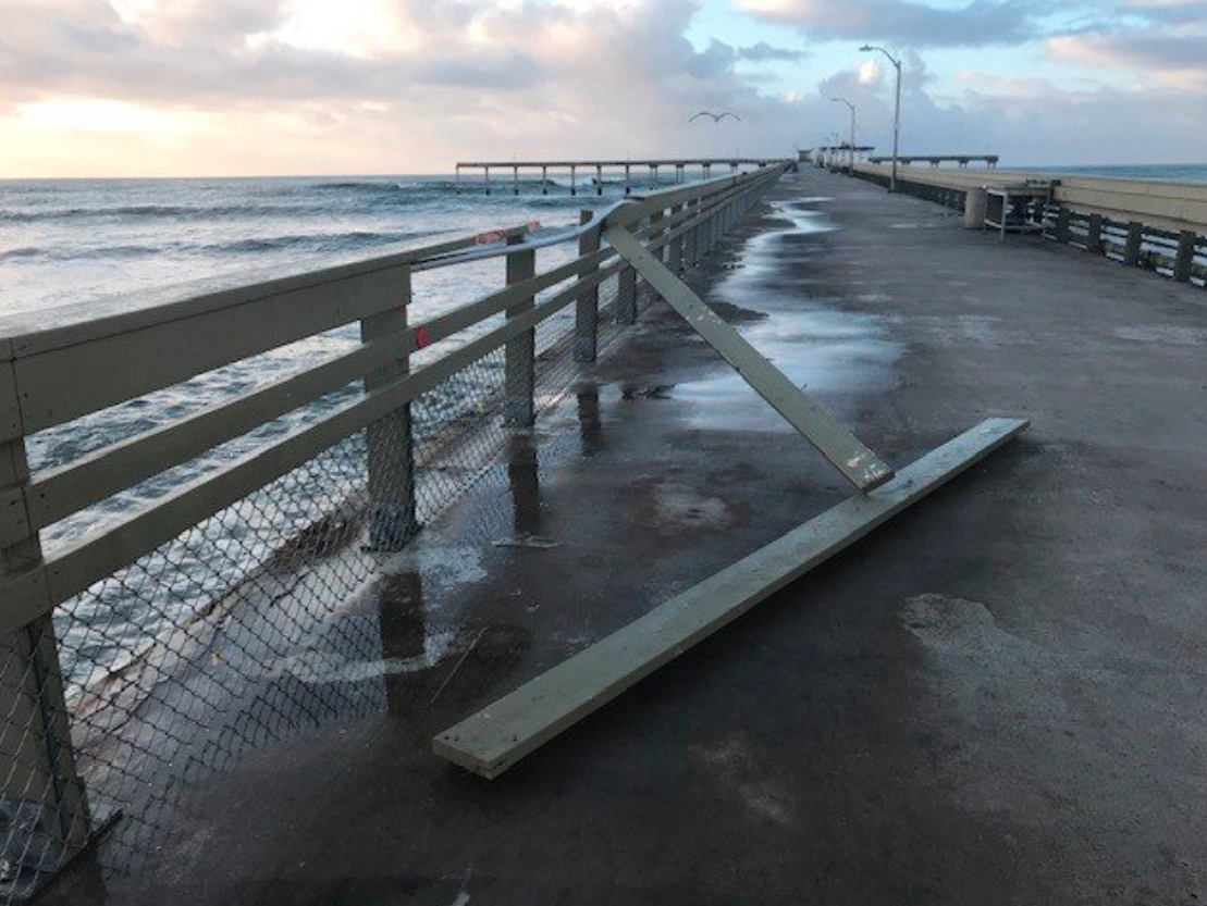 Ocean Beach Pier damaged