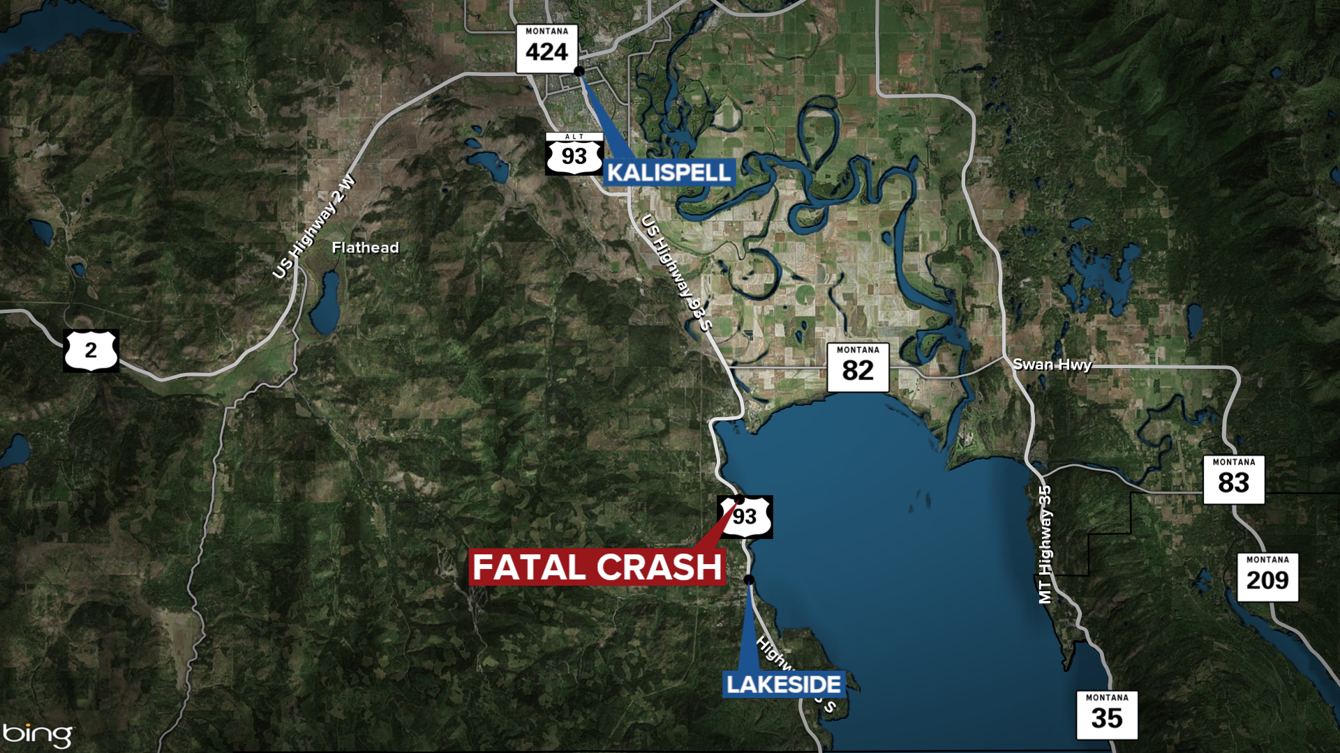 Highway 93 Lakeside Fatal Crash 
