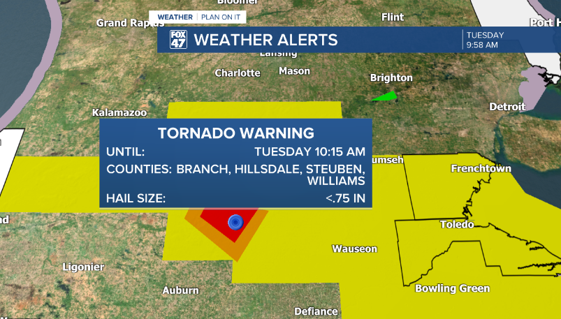 Hillsdale Co Tornado warning 