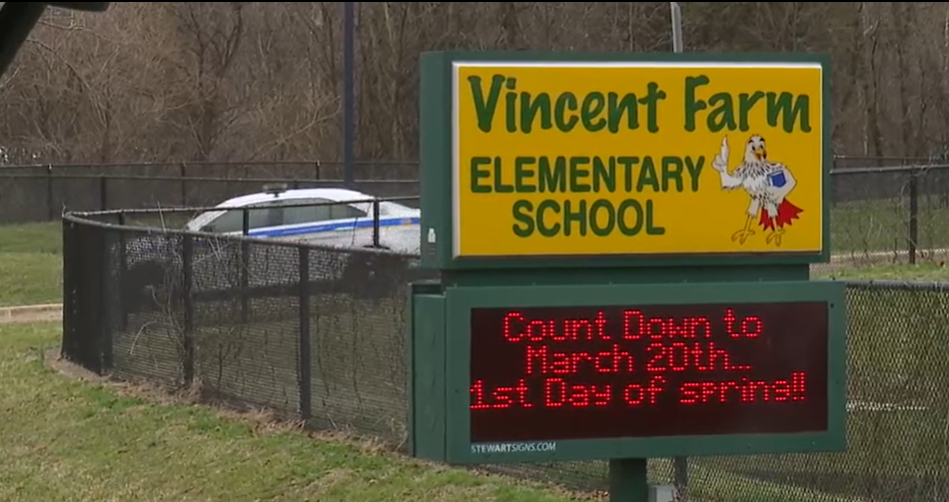 Vincent Farm Elementary School Police Car Pepper Spray Baltimore County School