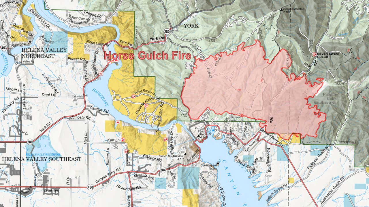 horse gulch fire map july 12