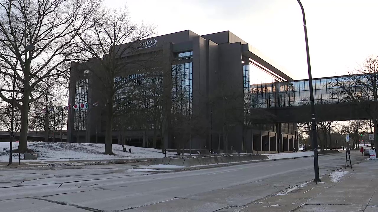 GOJO's corporate offices in Downtown Akron occupy the former B.F. Goodrich world headquarters on South Main Street.