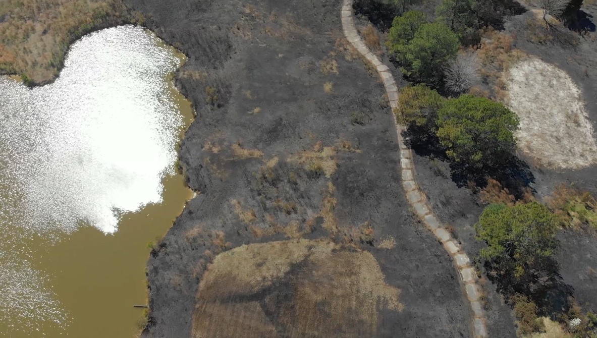 Drone footage shows impact of brush fire at VB golf course