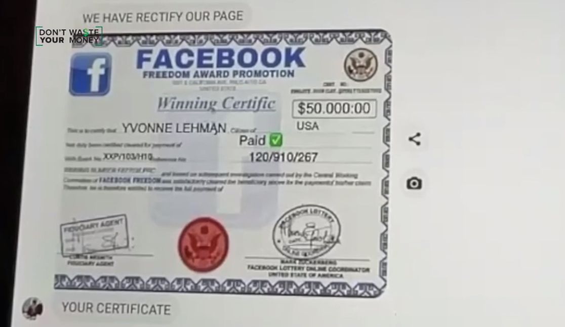 Facebook scam
