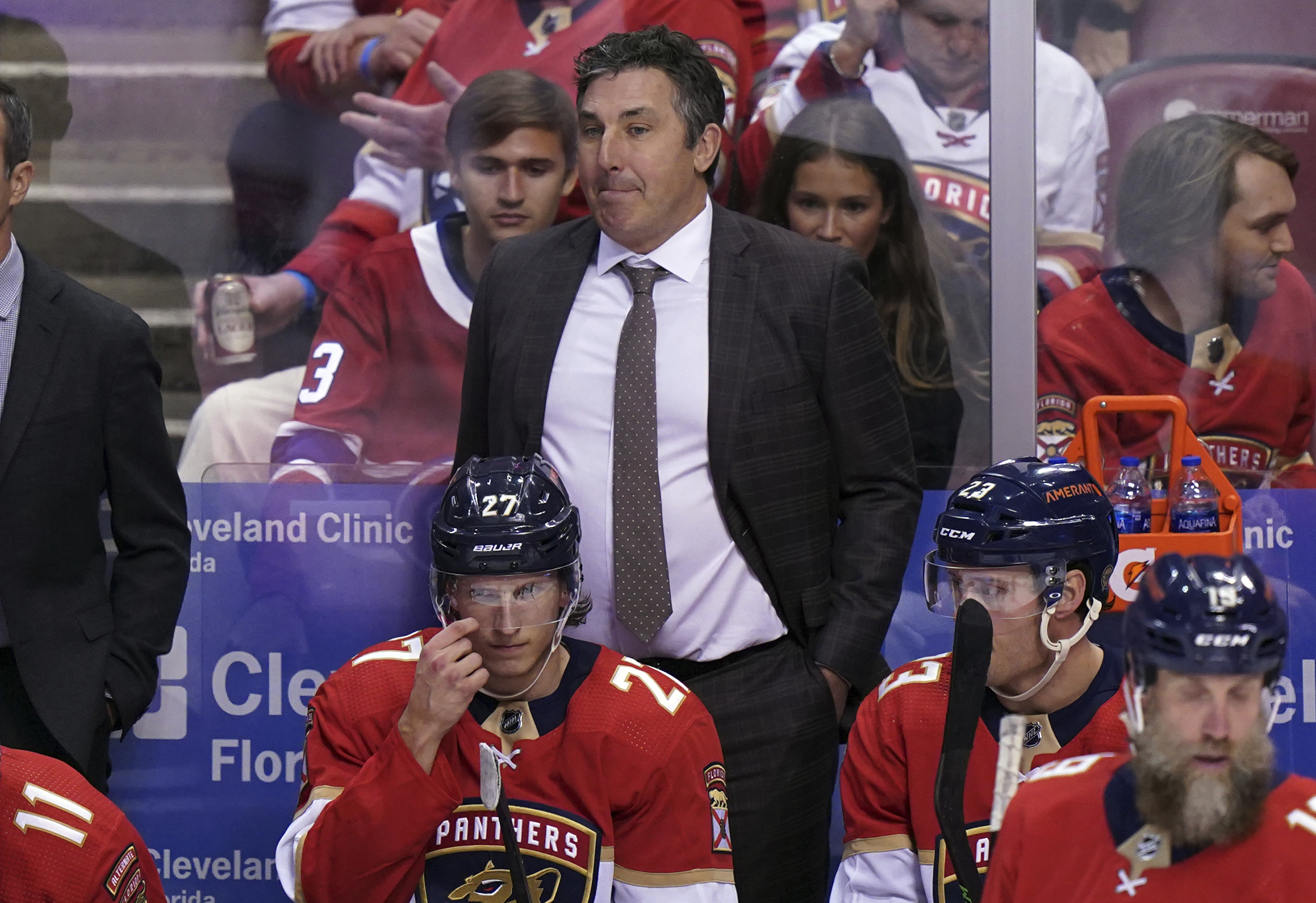 Florida Panthers interim head coach Andrew Brunette in third period vs. Montreal Canadiens, March 29, 2022