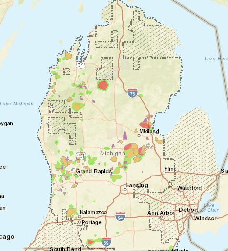 Power outages as of 1:50 p.m. Wednesday 6/10