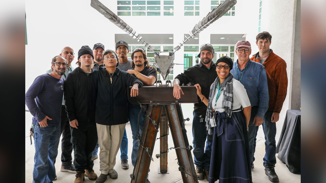 Eleven welding students at Palm Beach State College transformed 325 pounds of raw steel into a towering symbol of American resilience, creating an eagle sculpture with a 6-foot wingspan.