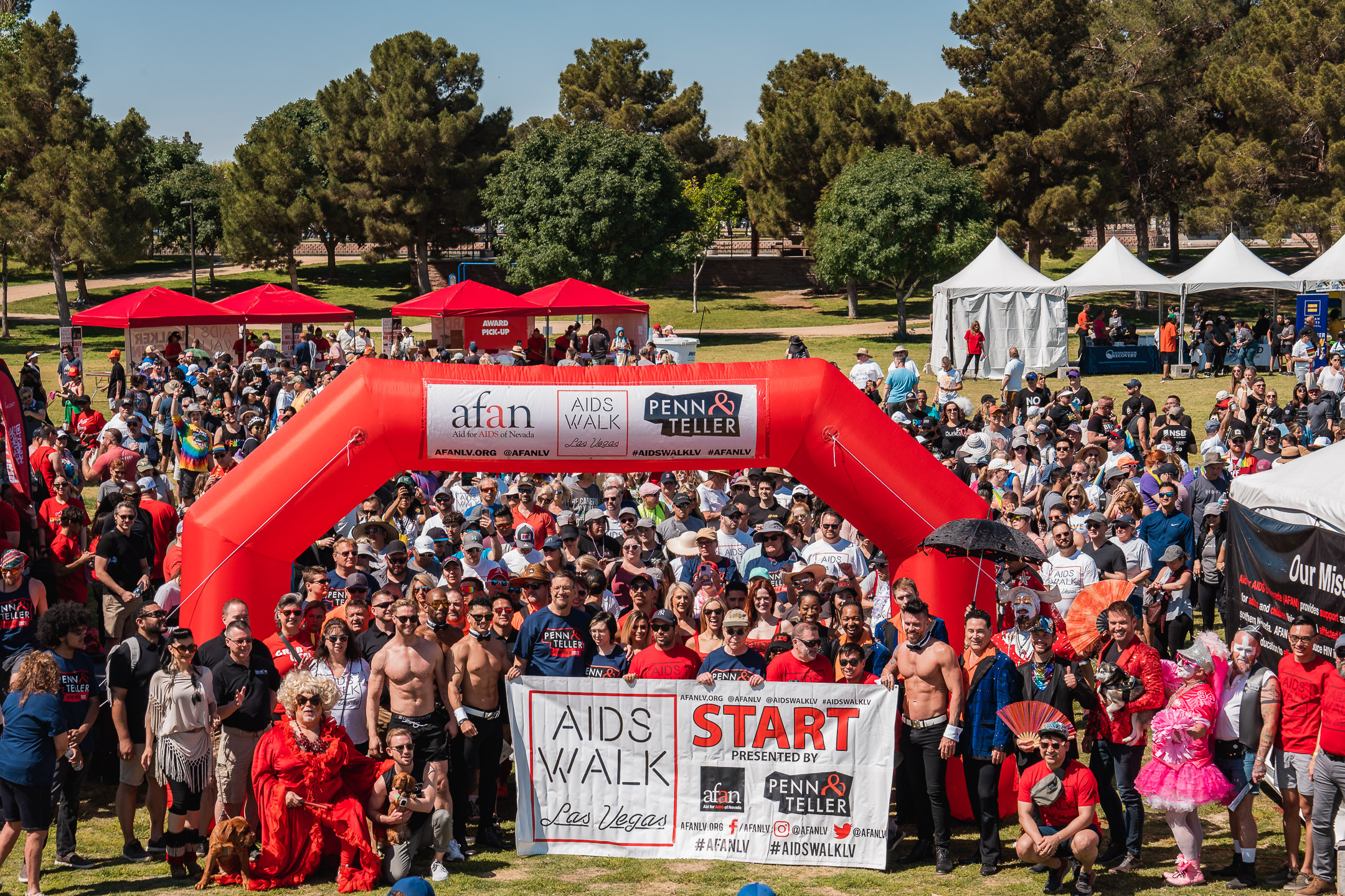 Walkers gather at the AIDS Walk Las Vegas Start Line.jpg