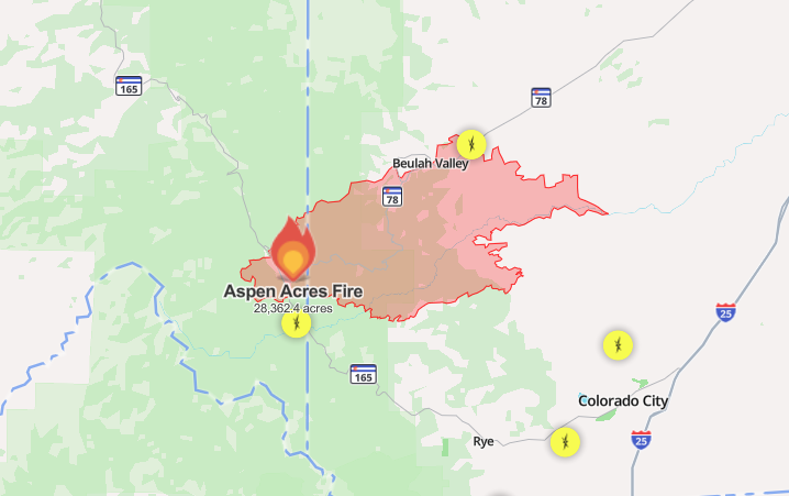 Wildfire perimeter map